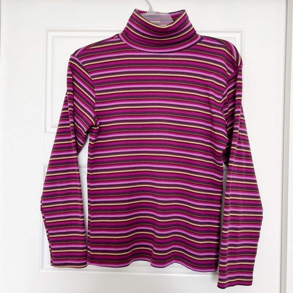 Vintage Y2K - Striped Turtleneck Long-sleeve